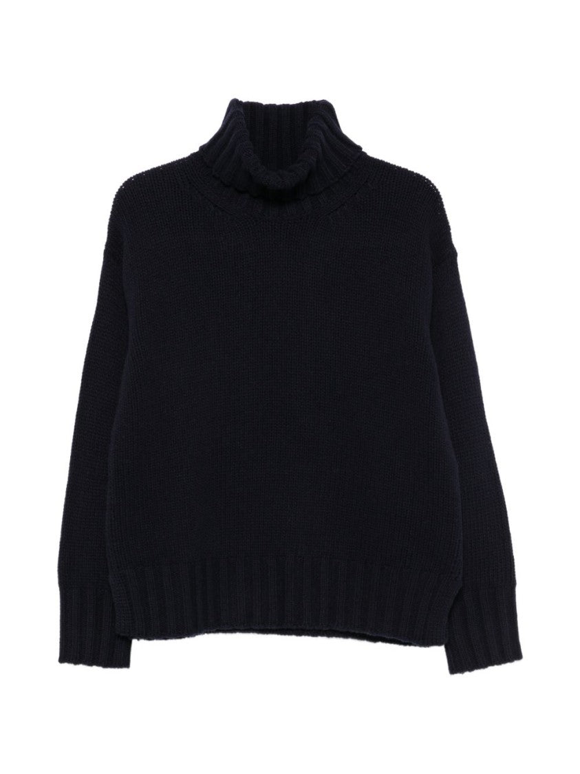 Jucca Chunky Knit Wool Turtleneck Sweater With High Ribbed Collar