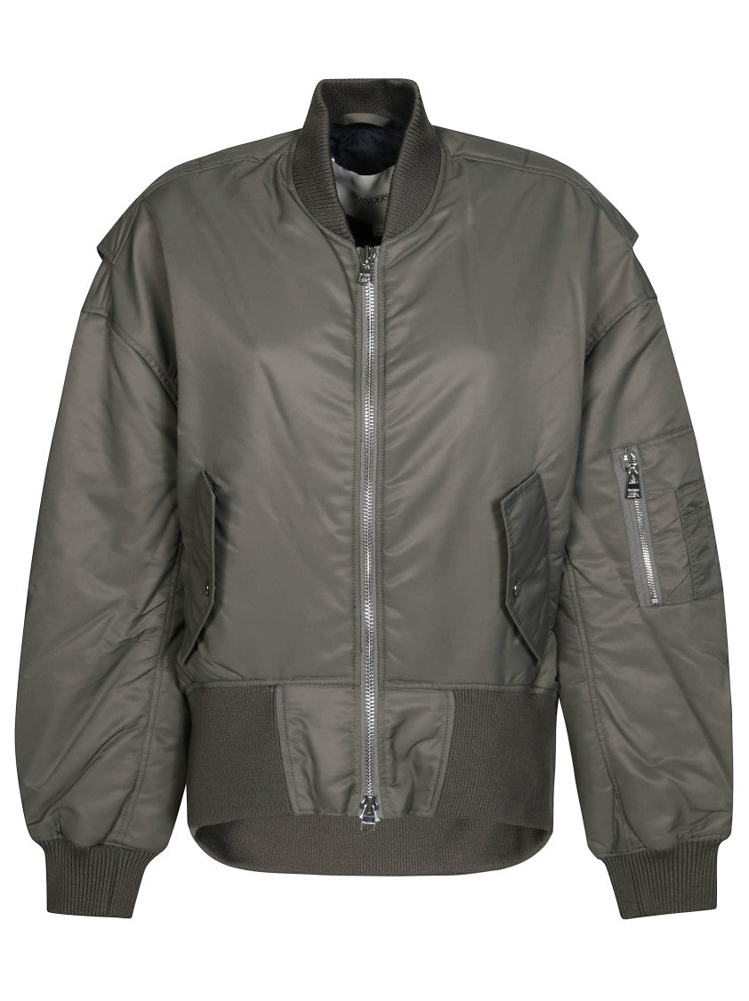 J. W. Anderson Slightly Oversized Grey Nylon Bomber Jacket