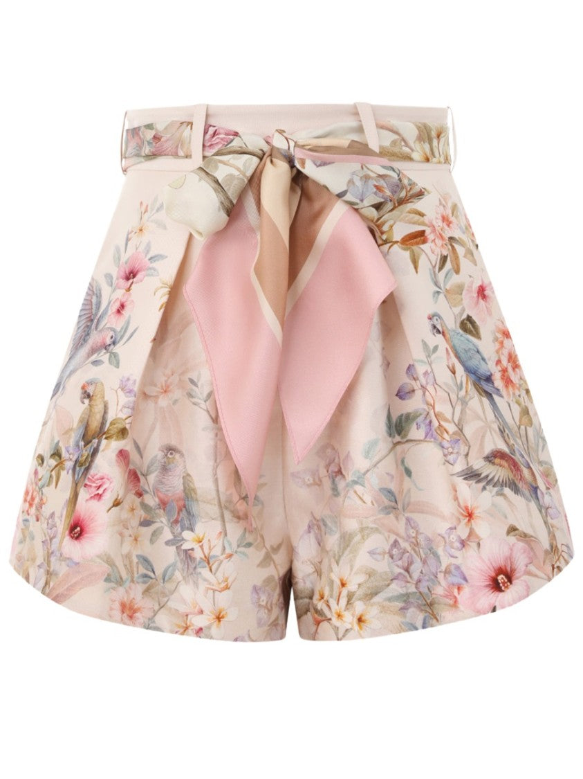 Zimmermann Multicolor Floral Print Silk-Cotton Shorts