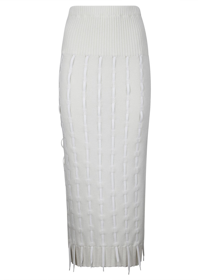 Institution Elegant High-Waisted Wool Skirt