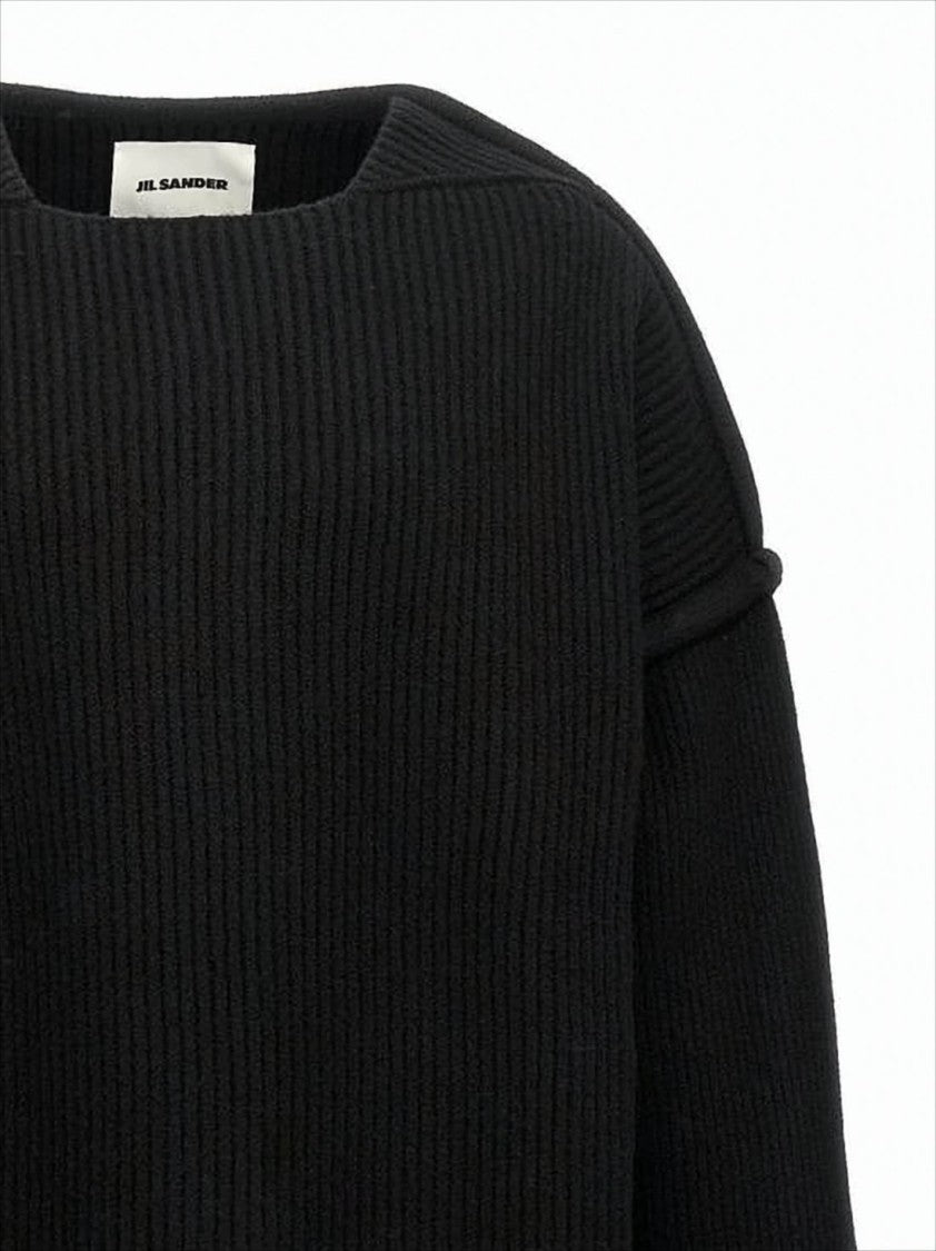 Jil Sander Boxy Oversized Black Wool Sweater