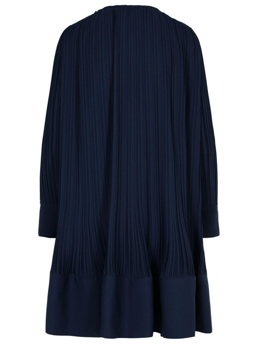 Lanvin Plissé' Navy Polyester Dress