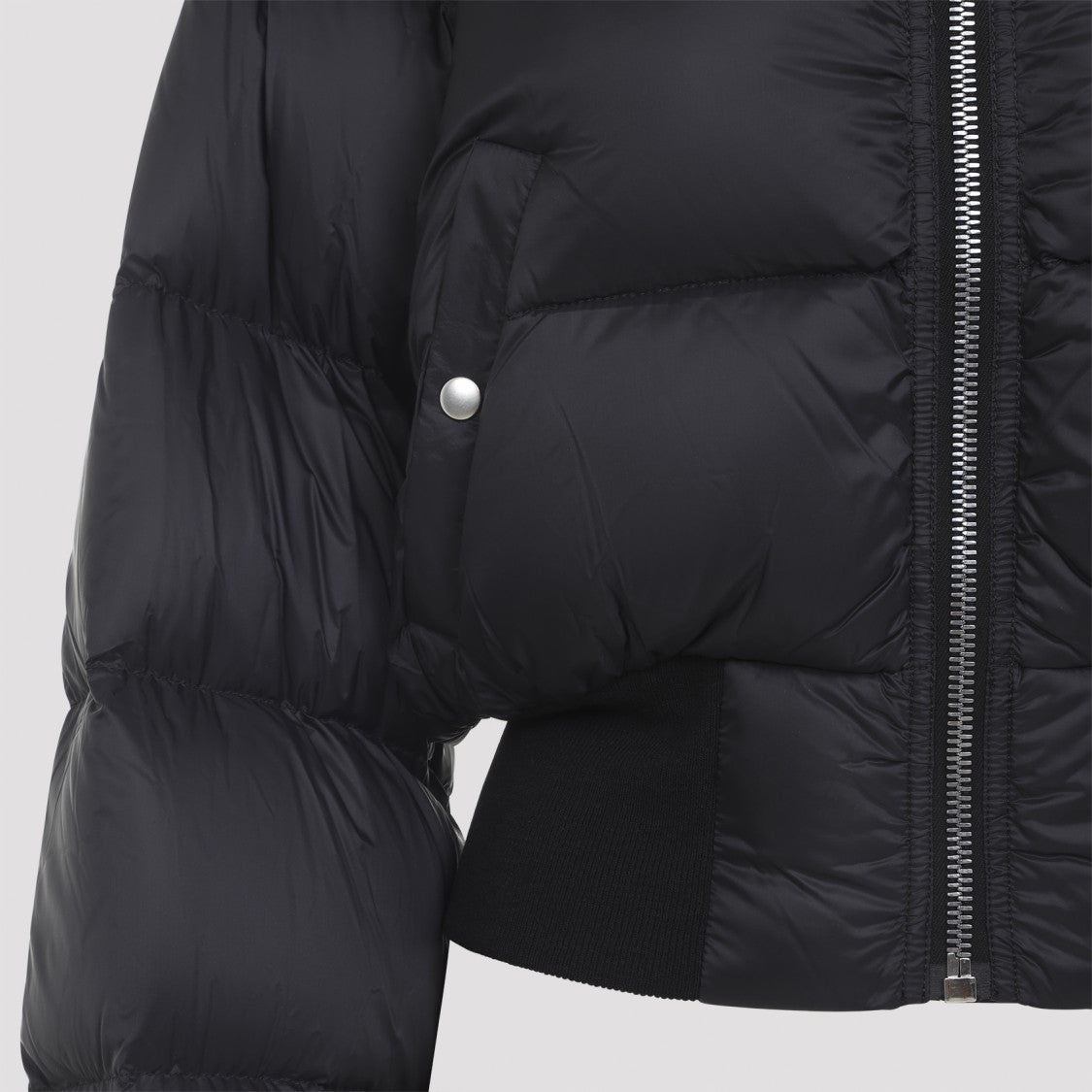 Rick Owens Cropped Puffer Jacket With High Collar