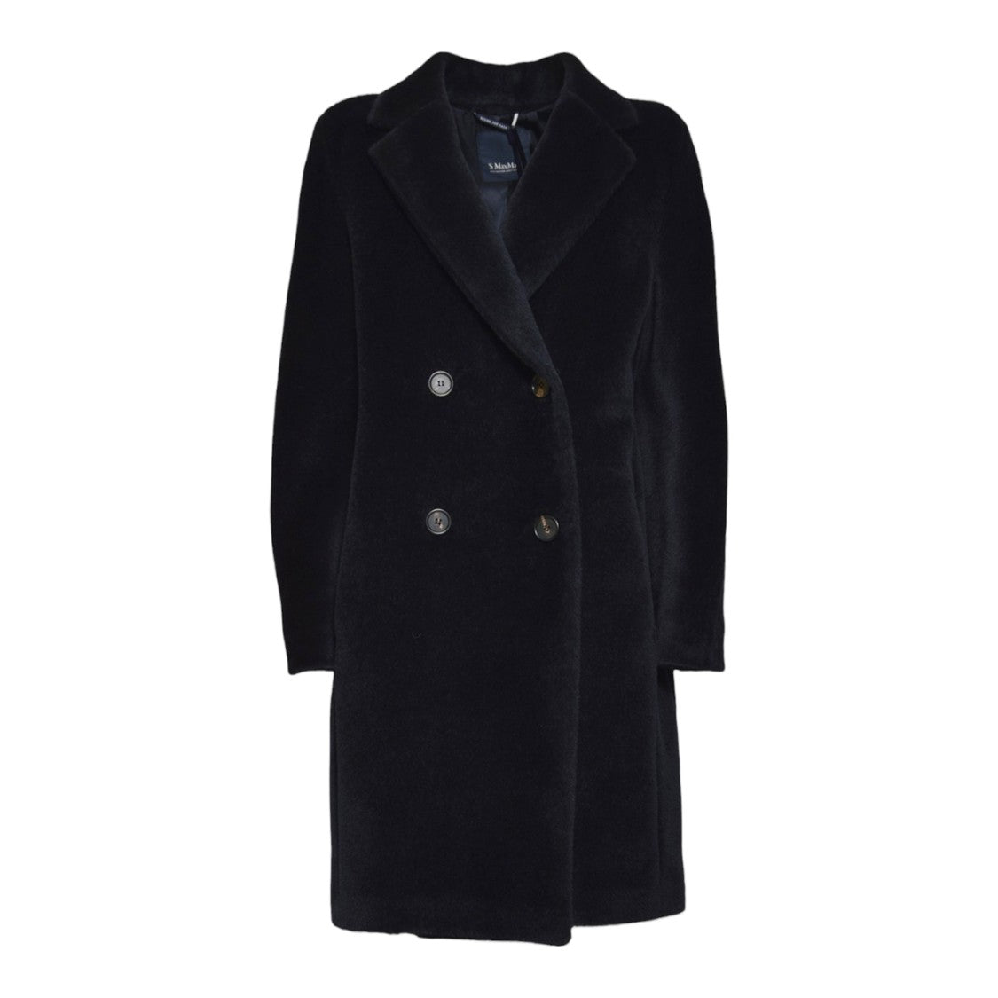 Max Mara Double-Breasted Plush Coat With Classic Lapel