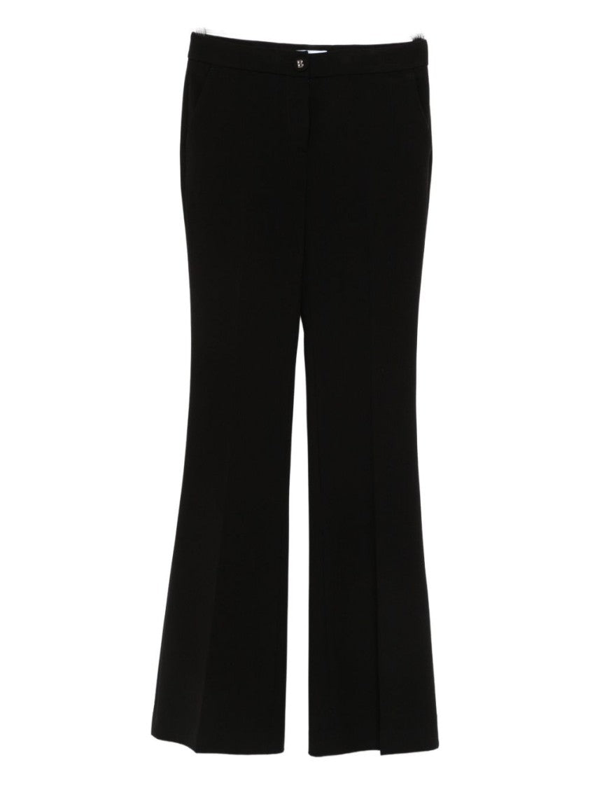 Blugirl Fitted Black Trousers With Flared Hem
