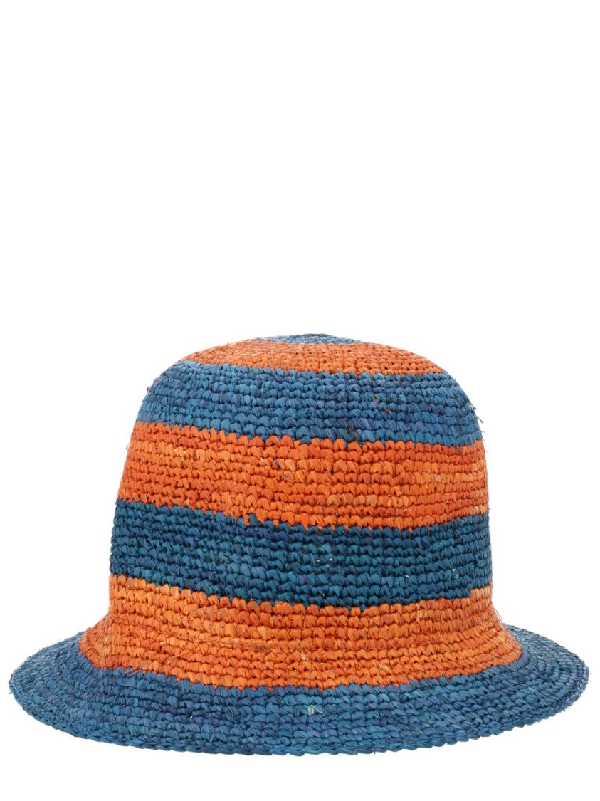Paul Smith Vibrant Blue Woven Straw Bucket Hat