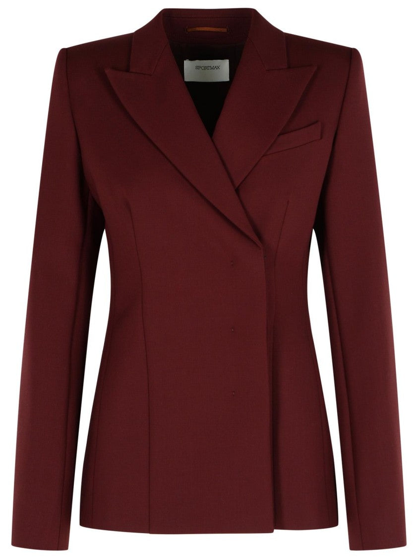 Sportmax 'Cocco' Burgundy Virgin Wool Blazer
