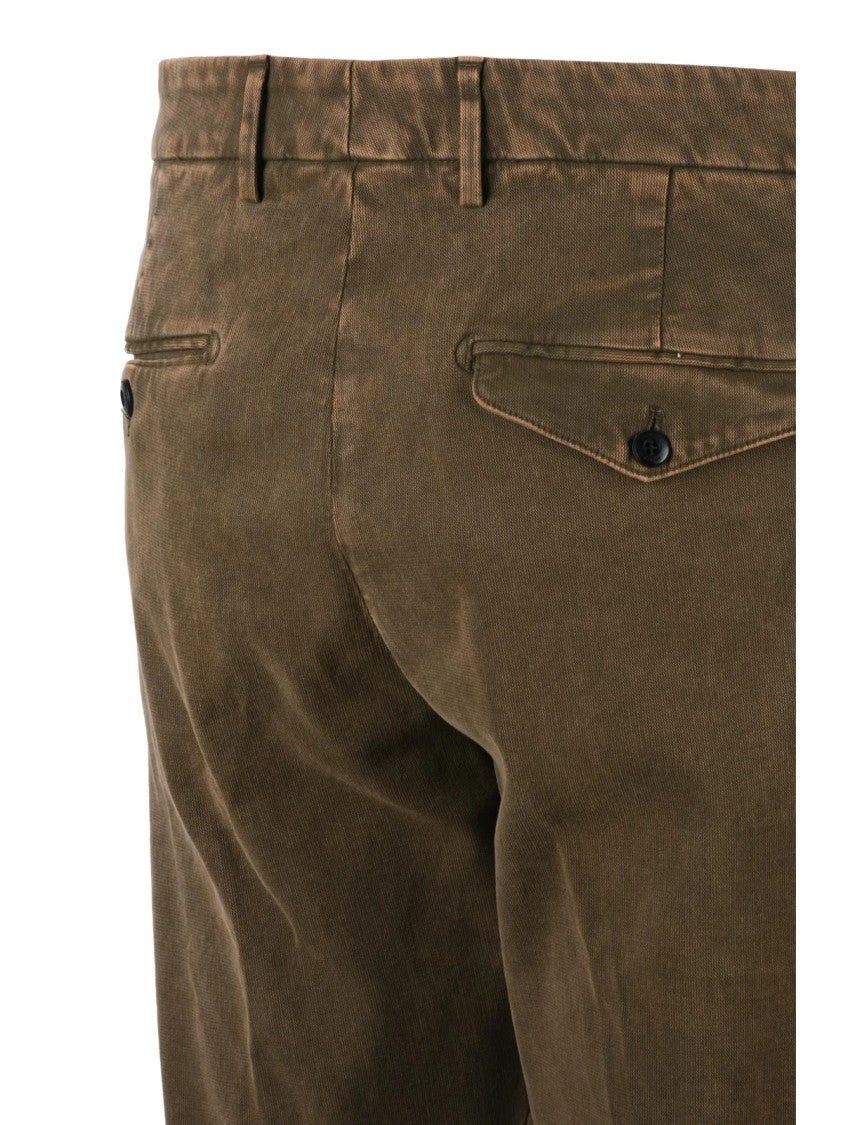 Dondup Multicolor Joe Slim-Fit Cotton-Linen Blend Trousers