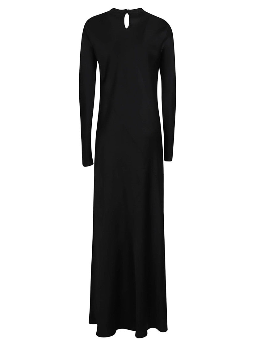 Antonelli Minimalist Black Maxi Dress With Keyhole Detail