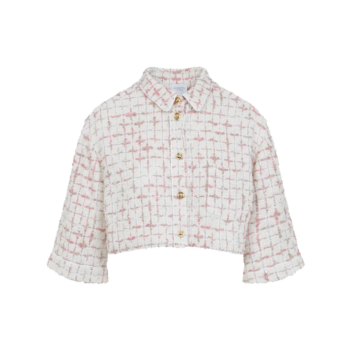 Giambattista Valli Cropped Textured Shirt With Golden Accents