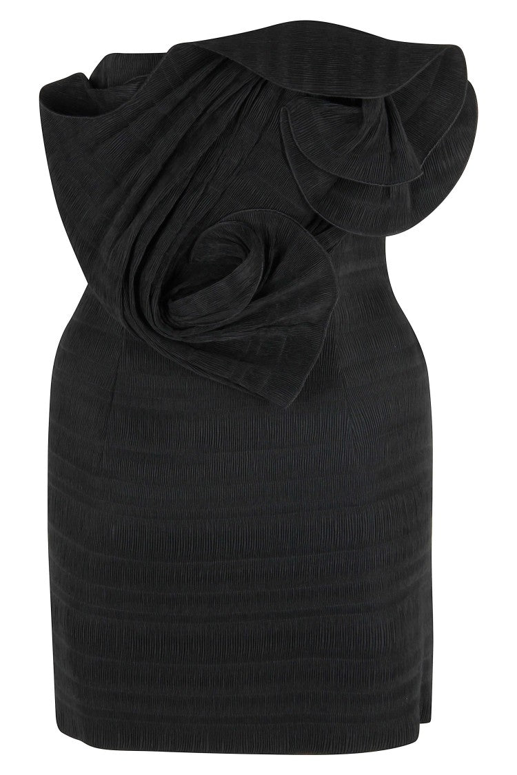 Magda Butrym Black Sculptural Textured Dress