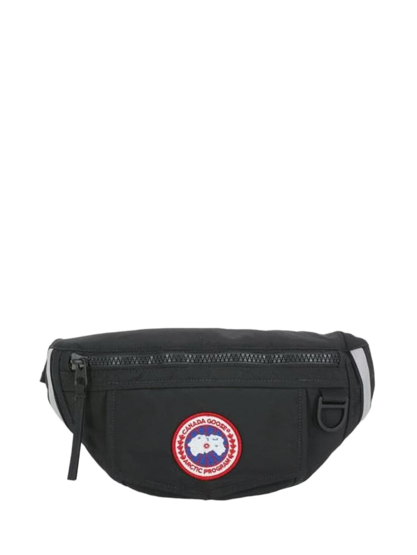 Canada Goose Compact Black Belt Bag With Embroidered Patch