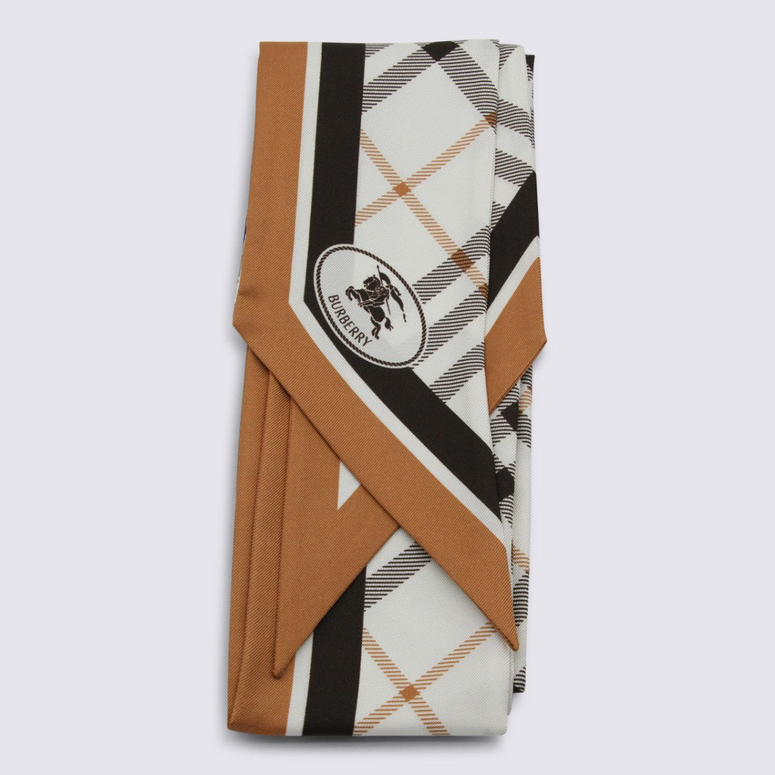 Burberry White Silk Scarf
