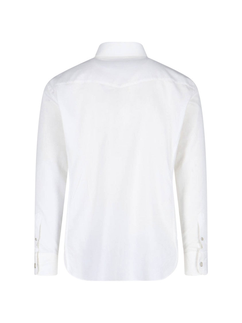 Tom Ford Structured White Shirt With Button-Down Front