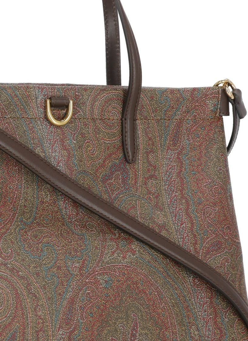 Etro Structured Cotton Shoulder Bag With All-Over Paisley Pattern