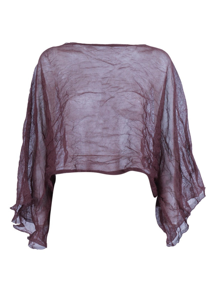 Antonelli Firenze Cropped Sheer Flowing Blouse