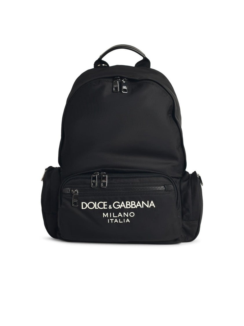 Dolce & Gabbana Black Nylon Blend Backpack