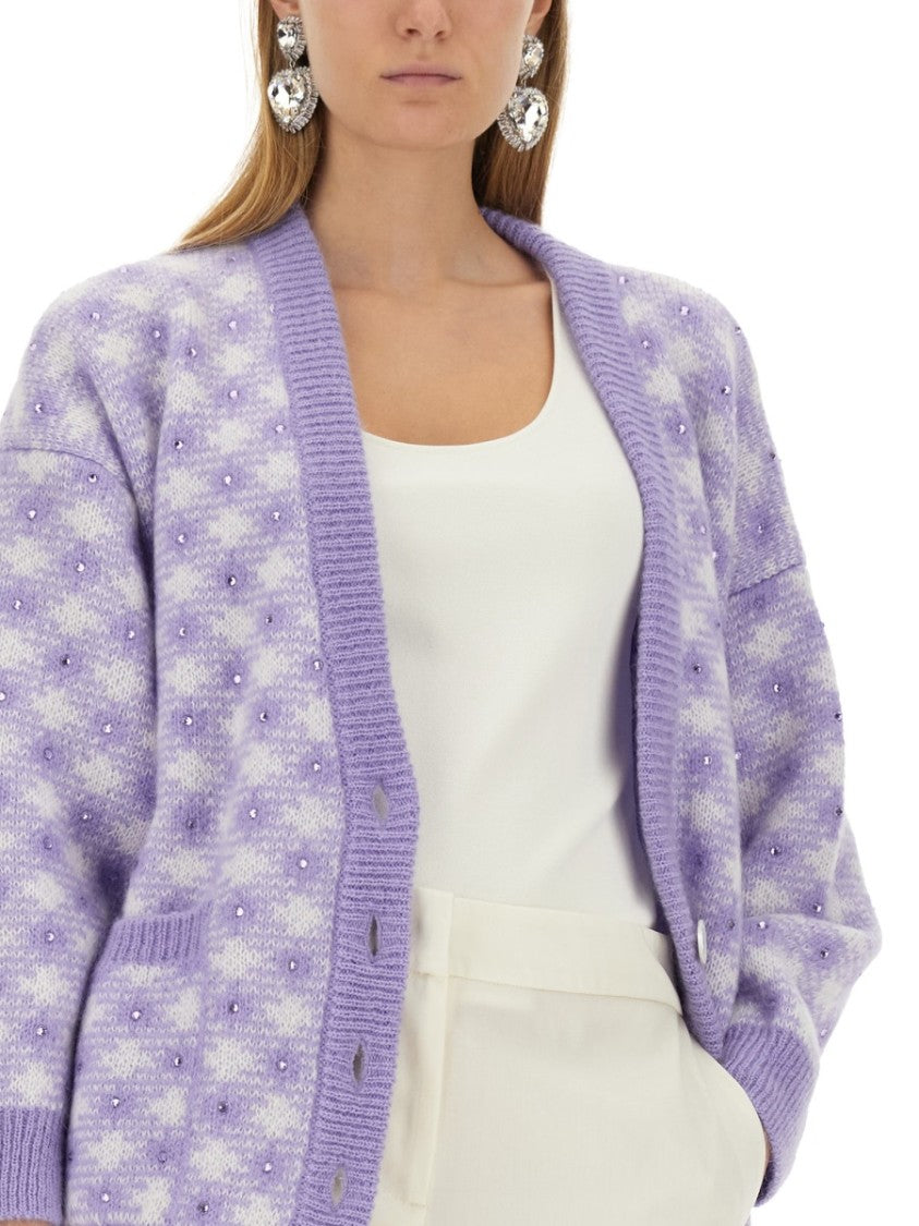 Alessandra Rich Textured V-Neck Cardigan