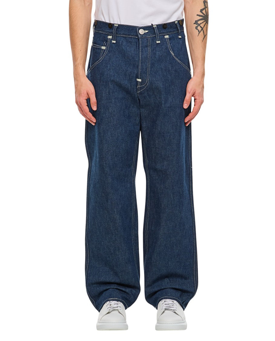 Junya Watanabe Blue Denim Wide Leg Jeans