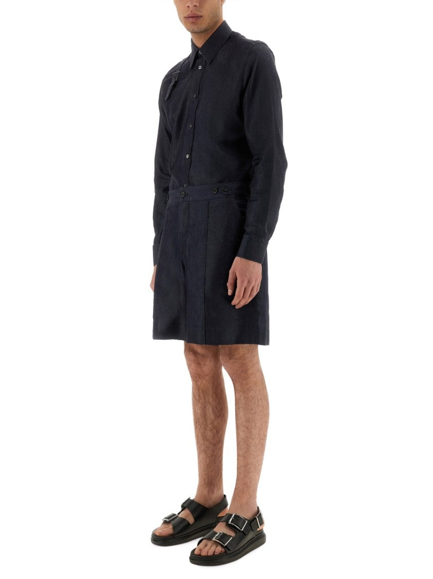 Alexander Mcqueen Tailored Mid-Thigh Denim Shorts With Clean Finish