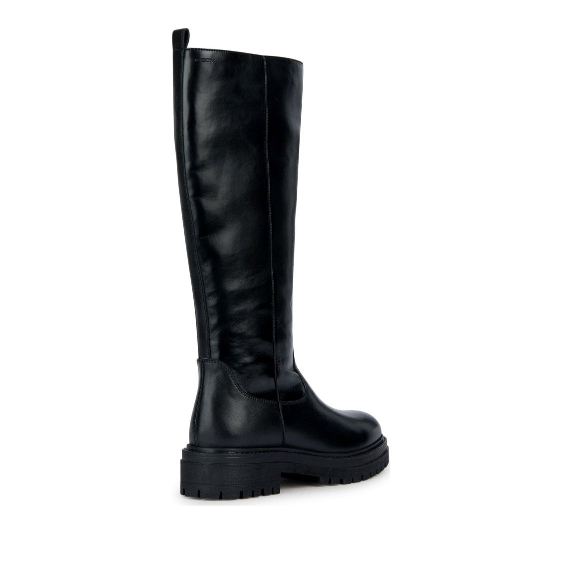 Geox Iridea Black Lugged Sole Zipper Nubuck Boots