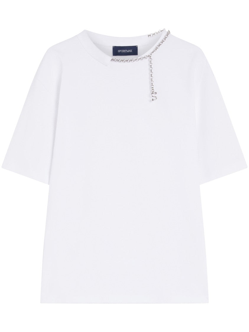 Max Mara Relaxed-Fit Cotton T-Shirt With Chain Detail