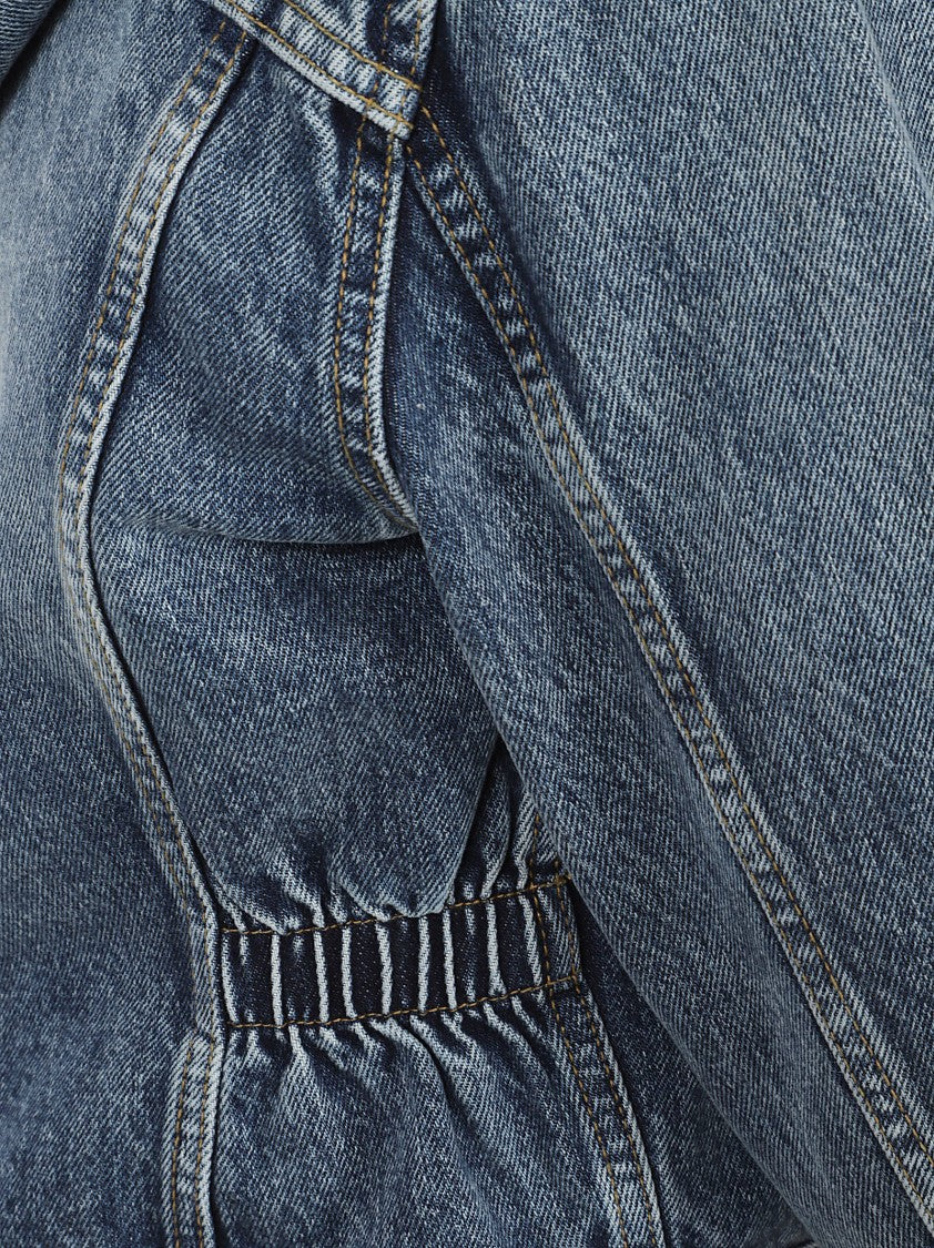 Alaïa Hand-Washed Denim Trucker Jacket With Hood And Raglan Sleeves