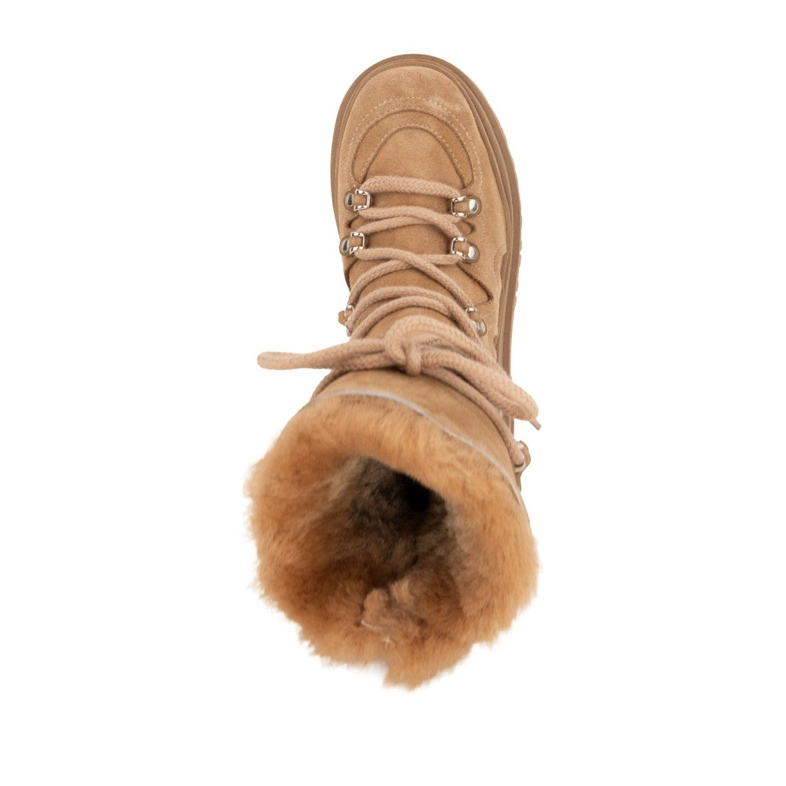 Prato Creativo Brown Chunky Plush-Lined Rugged Sole Suede Boots