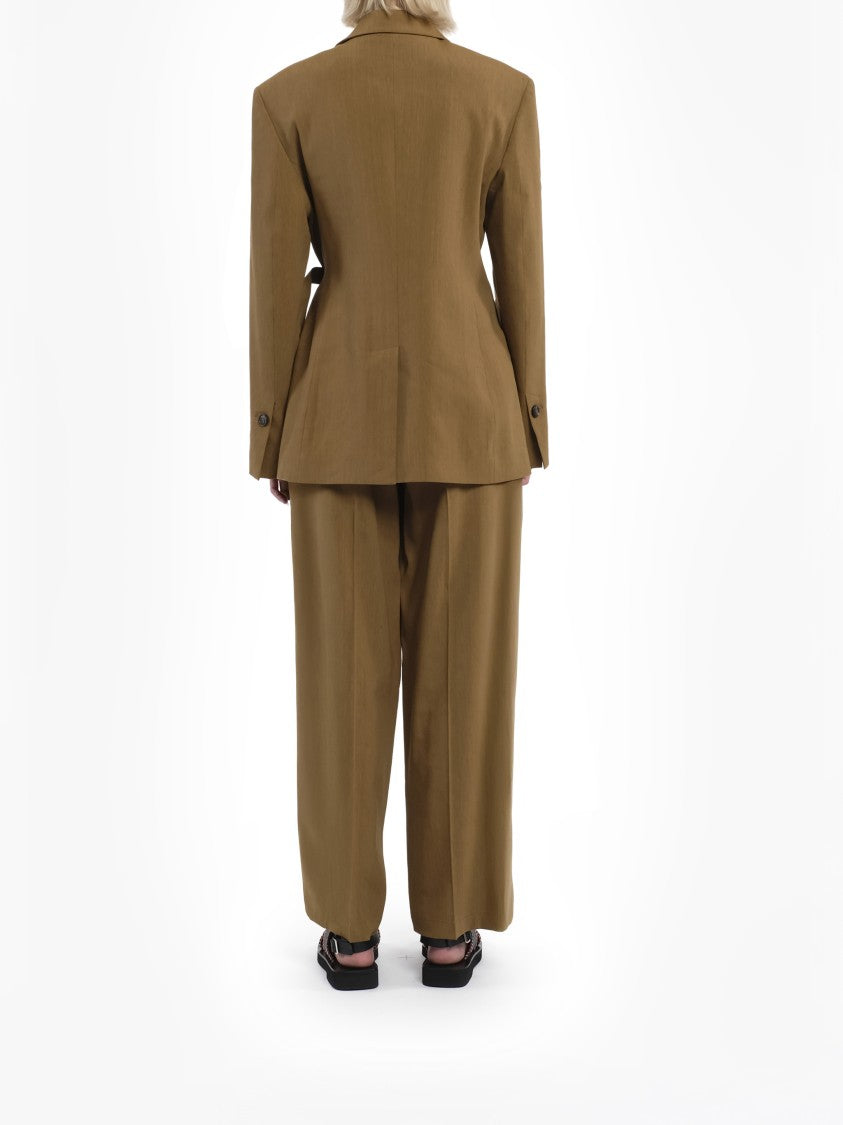Tela Brown Omega Tailored Structured Blazer