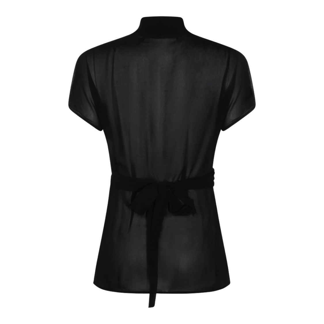 Rick Owens Sheer Black Top With Deep V-Neck