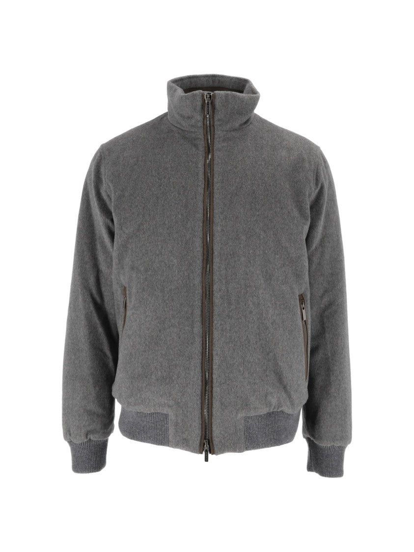 Peserico Structured High Collar Zip Outerwear Jacket
