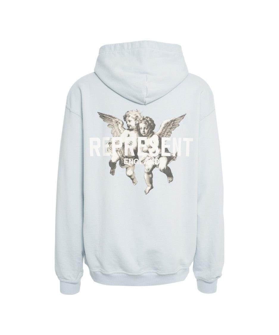 Represent Buttoned Hooded Hoodie With Cherub Prints