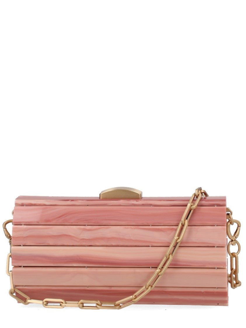 Cult Gaia Cylindrical Ribbed Segmented Acrylic Clutch Bag