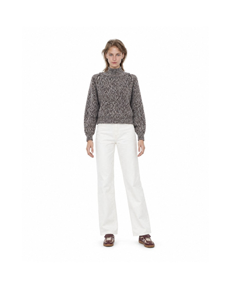 Sessùn White High-Waisted High-Rise Gabardine Jeans