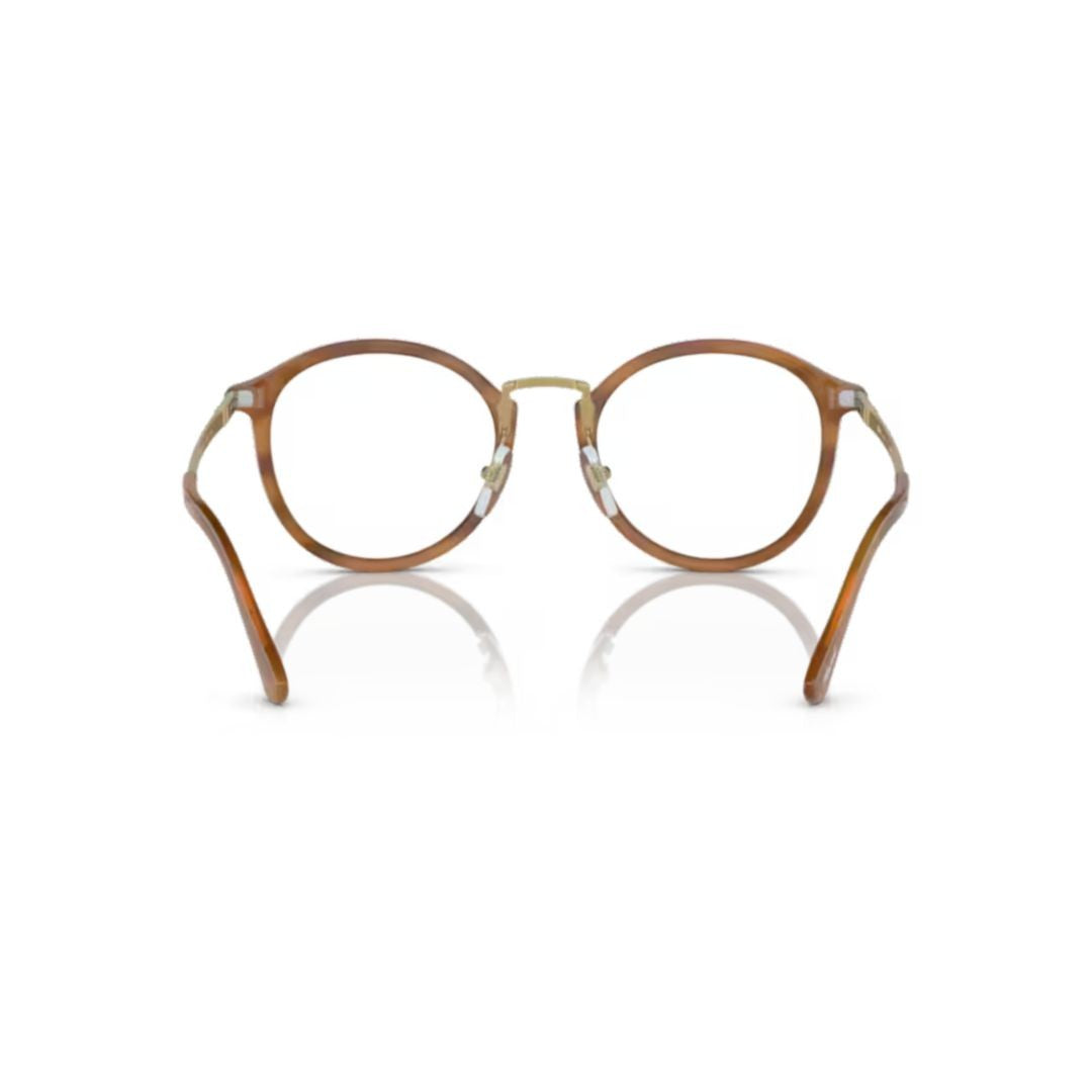 Persol 3309V Vista Round Acetate Eyeglasses With Gold-Tone Accents