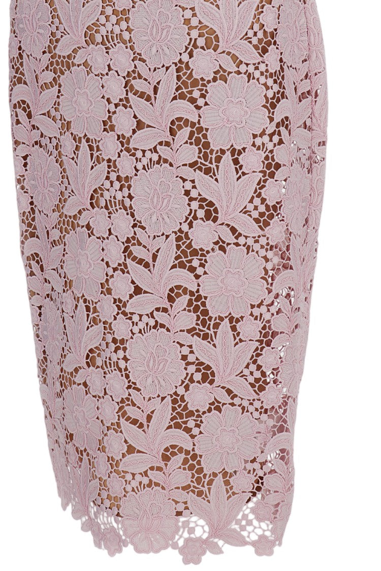 Self-Portrait Floral Lace Midi Skirt