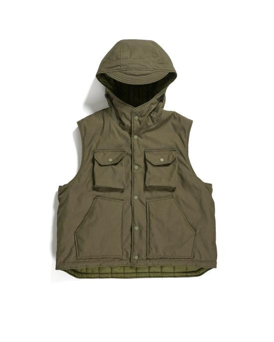 Engineered Garments Sleeveless Hooded Vest With Functional Pockets