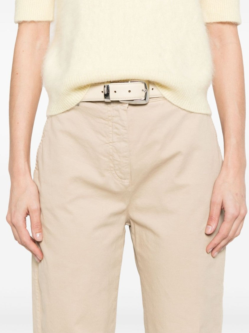 Peserico Beige High-Waisted Jeans With Relaxed Fit