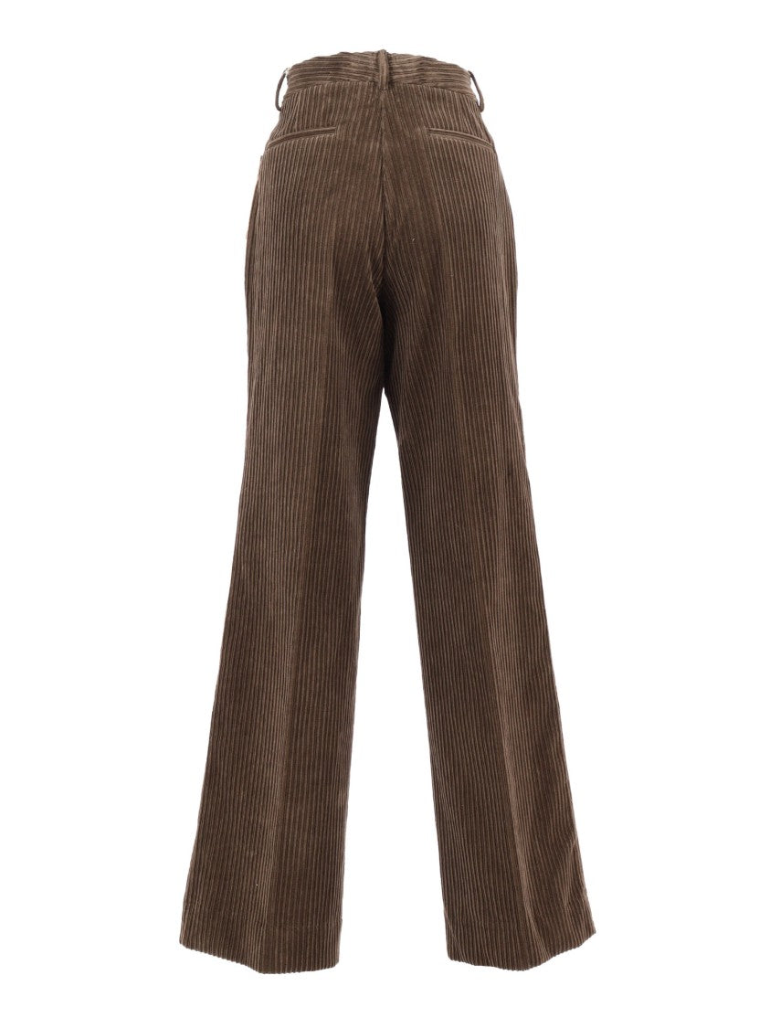 P.A.R.O.S.H. High-Waisted Straight-Leg Corduroy Pants