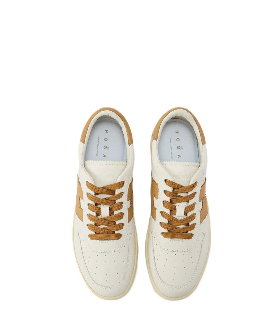 Hogan Low-Top Sneakers With Tan Accents And Perforated Design