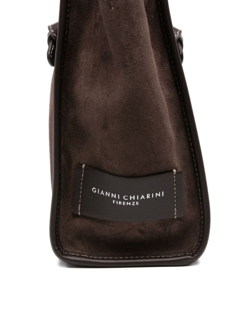 Marcella Structured Suede Handbag With Smooth Leather Accents