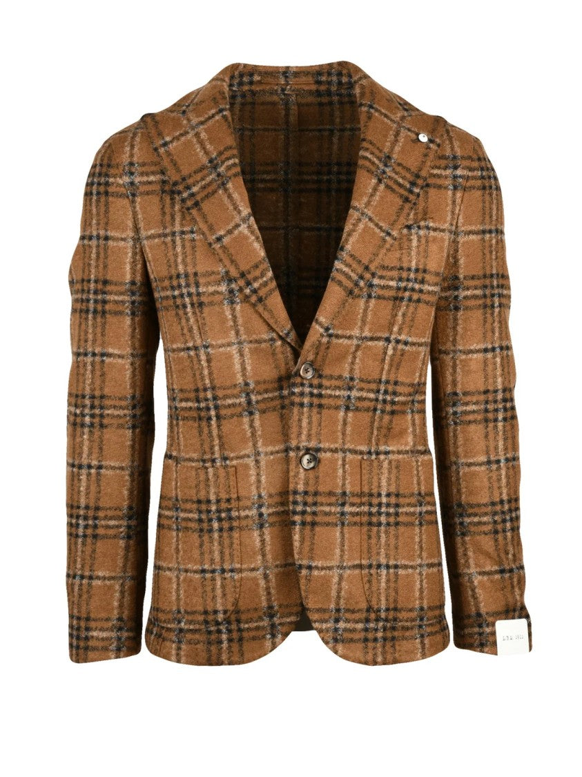 L.B.M. 1911 Round Jacket With Classic Plaid Pattern And Button Closure