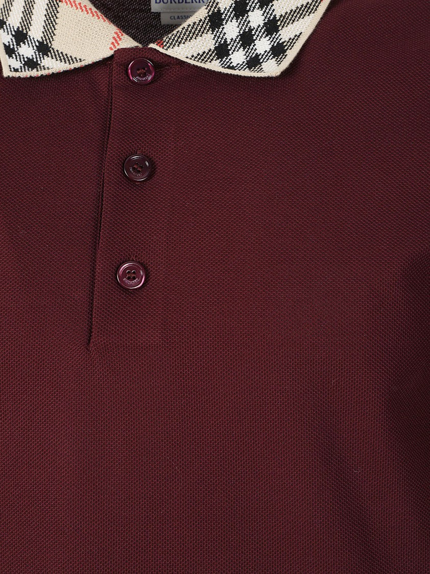 Burberry Cotton Pique Check Polo Shirt
