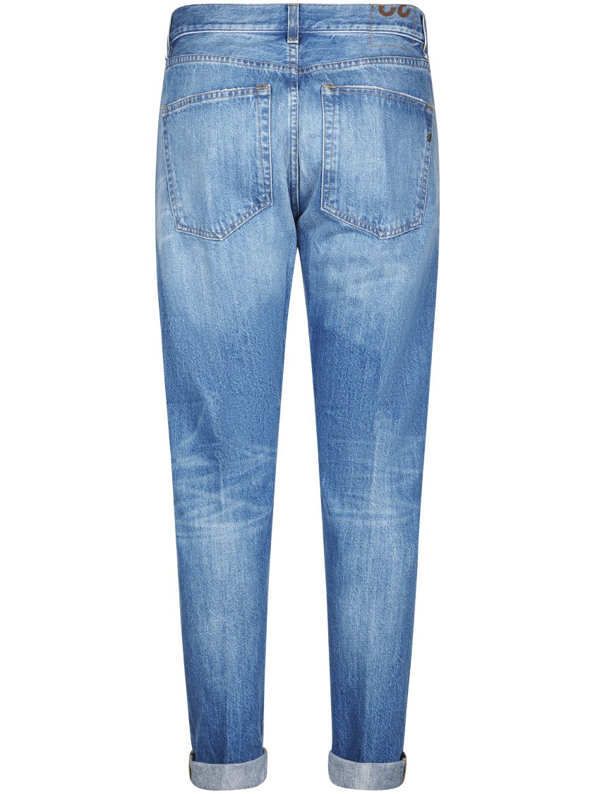 Dondup Slim Fit Light Blue Five-Pocket Jeans With Tapered Leg