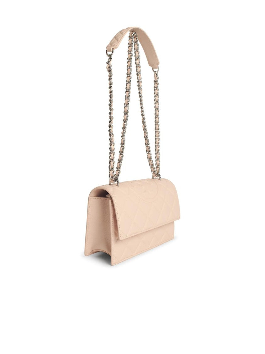 Tory Burch Fleming' Small Pink Leather Crossbody Bag