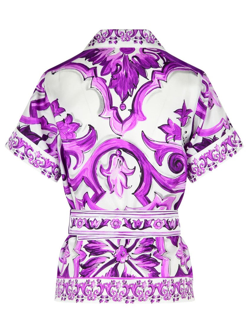 Dolce & Gabbana Majolica Print Silk Twill Shirt