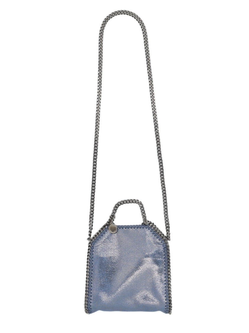 Stella Mccartney Compact Rectangular Denim Handbag With Chain Detailing