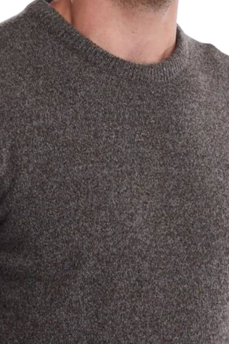 Barbour Textured Knit Crew Neck Sweater With Refined Earthy Tones