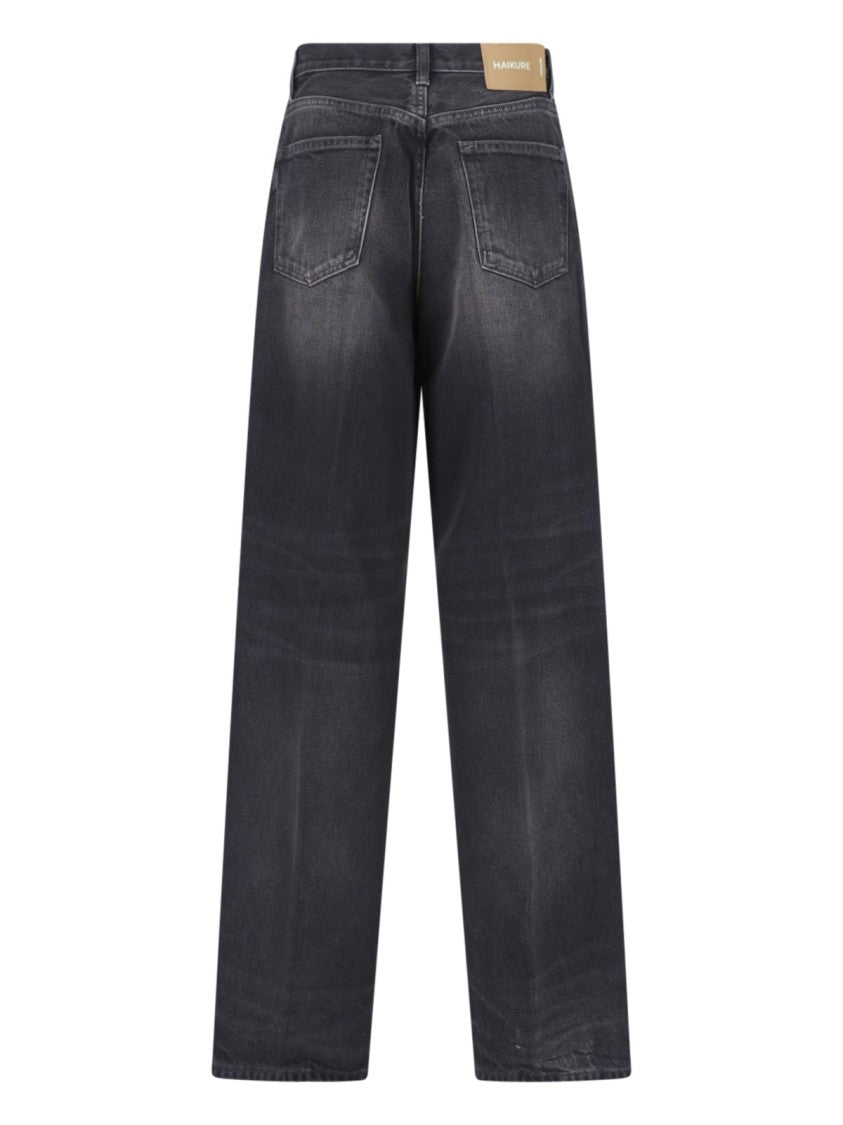 Haikure Wide-Leg Black Denim Bethany Jeans With Five-Pocket Design