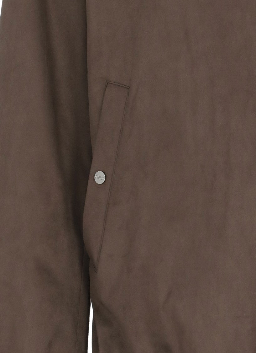 Herno Brown Sede High Neck Bomber Jacket